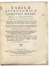 LA HIRE, PHILIPPE DE. Tabulae astonomicae.  1727